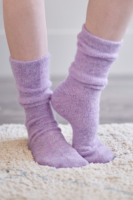 Alpaca Bed Socks in Lilac Alpaca Bed Socks in Lilac