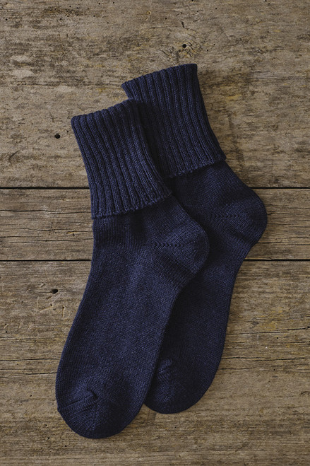 Men's Mohair Bed Socks in Navy