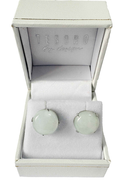 Jade & Sterling Silver Stud Earrings