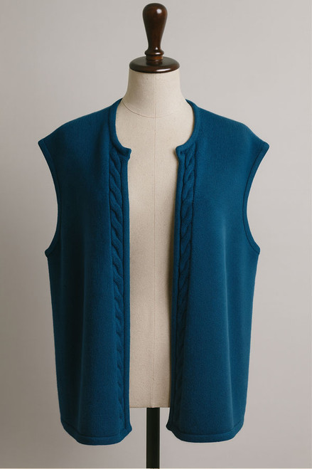 Teal Cashmere Gilet Size 2XL