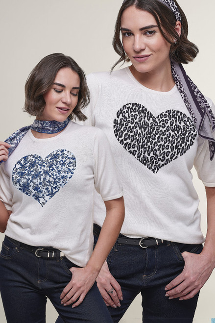 models wearing Cashmere Cotton Heart T Shirt