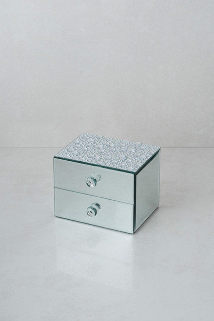 Small Raindrop Mirrored Glass Jewel Case 