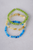 Agate Stone Bracelet Stack in blue agate, lime green agate and yellow aventurine.