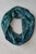 Liberty Print Satin Silk Infinity Scarf in Green Peacock