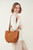 Suede Shoulder Bag in Tan