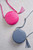 Round Leather Bag Fuchsia and Denim 