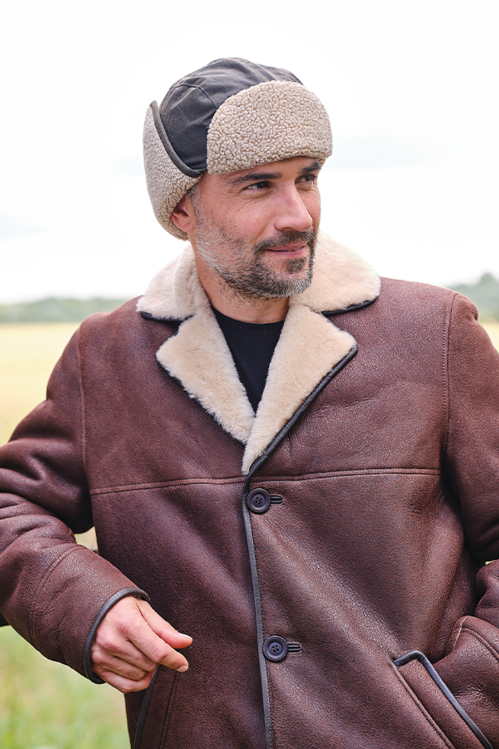 Wax Trapper Hat in Olive