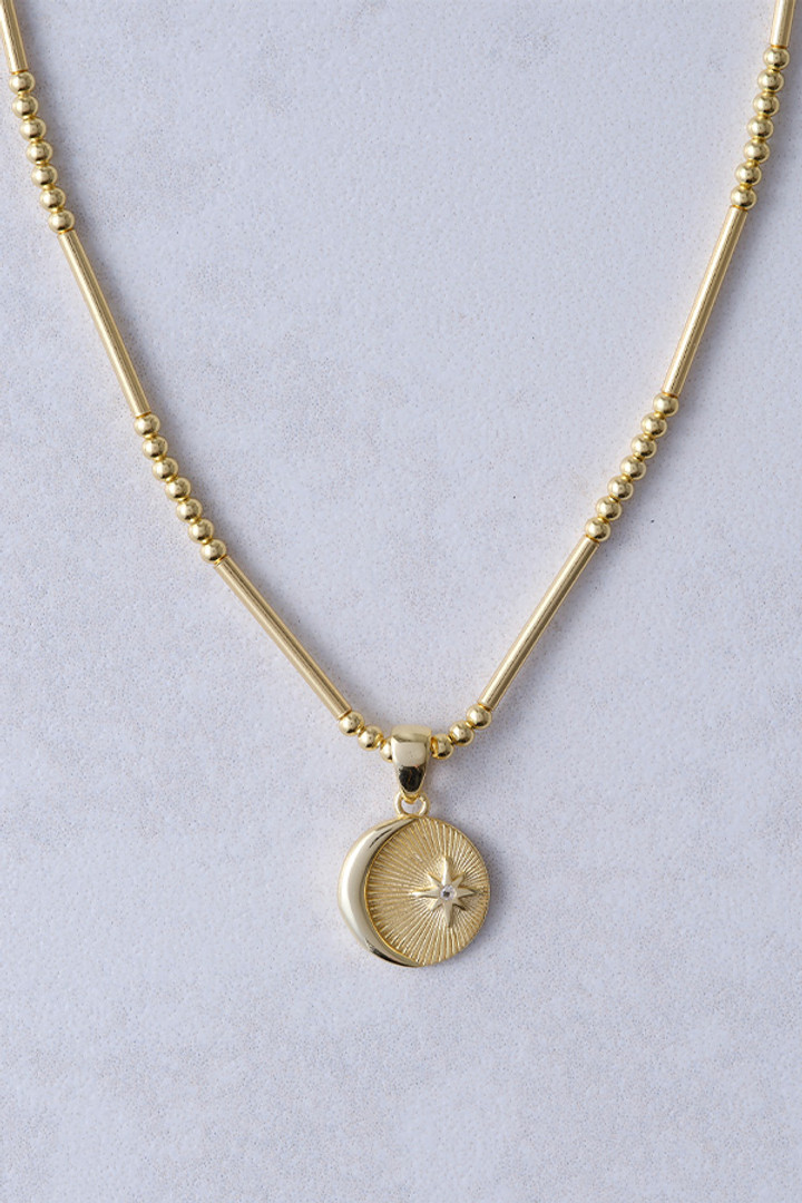 Gold Sun, Moon & Star Necklace