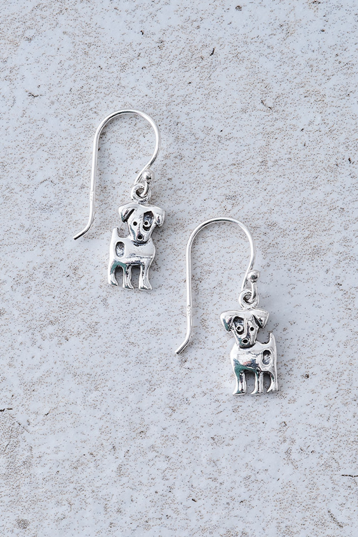 Sterling Silver Puppy Earrings