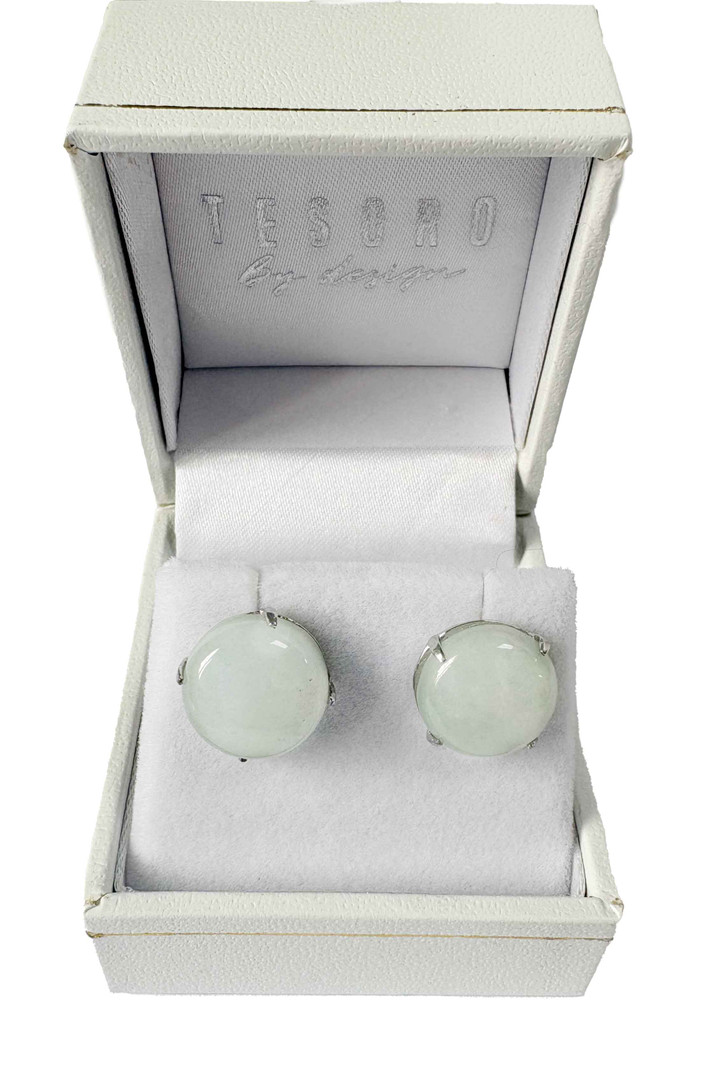 Jade & Sterling Silver Stud Earrings