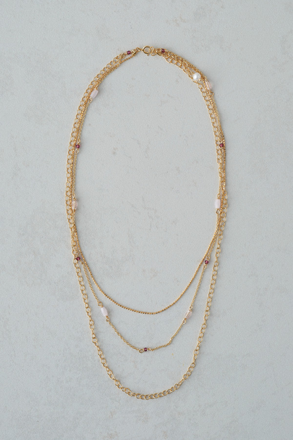 Ruby Quartz & Crystal Layered Necklace