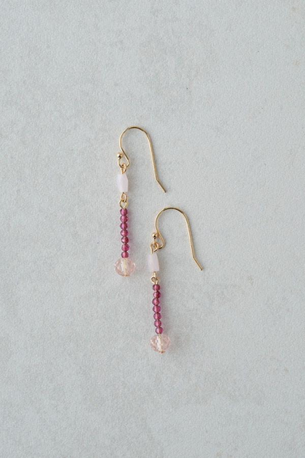Ruby Quartz & Crystal Earrings