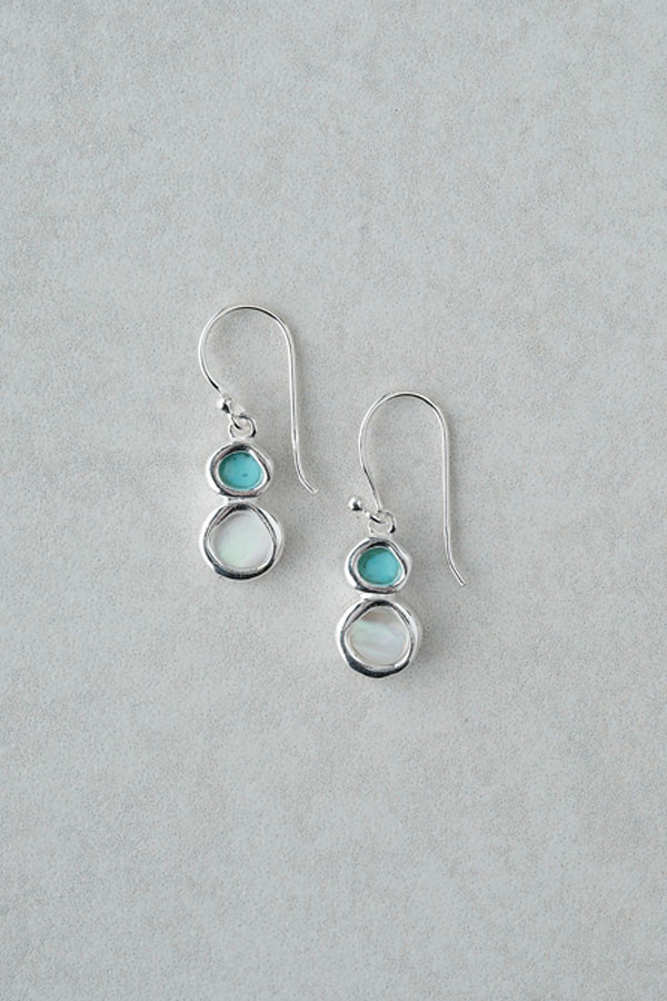 Sterling Silver Turquoise & Pearl Earrings