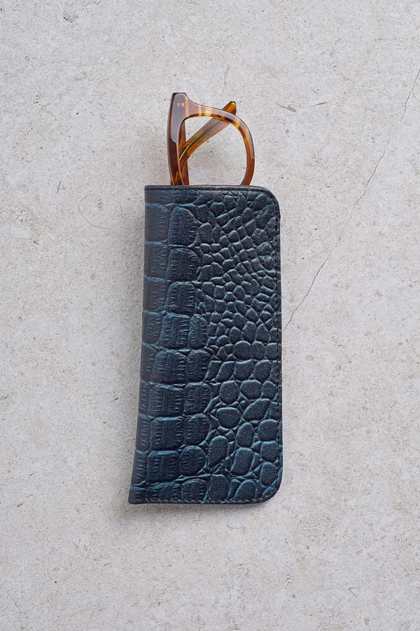Croc Leather Glasses Case 