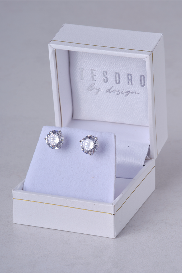 Sterling Silver & White Cubic Zirconia Earrings