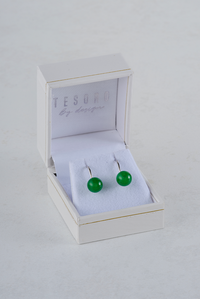 Sterling Silver & Jade Clip on Earrings