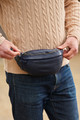 Leather Bum Bag in Navy