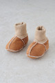 Sheepskin Baby Booties in Light Tan