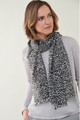 Leopard Print Pashmina Stole in Silver Grey