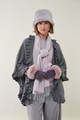 Frill Wrap, Fur Hat & Suede Gloves