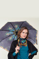 Midnight Peacock Silk Scarf & Umbrella