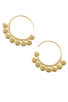 Gold Plated Hoop Disc Earrings