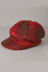 Red Harris Tweed Cap