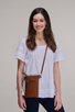 Small Leather Shoulder Bag in Tan