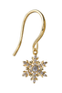 Shimmering  Gold Plated Snowflake Earrings