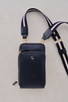Ortona Leather Phone Bag in Navy