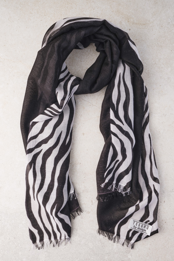 Zebra Cashmere Silk Pashmina Stole