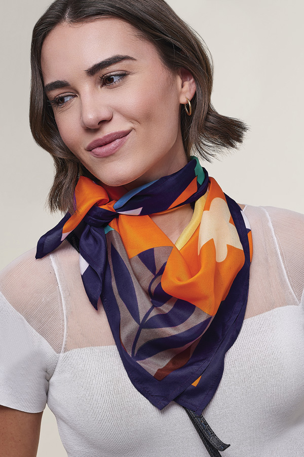 Abstract Bloom Large Silk Scarf