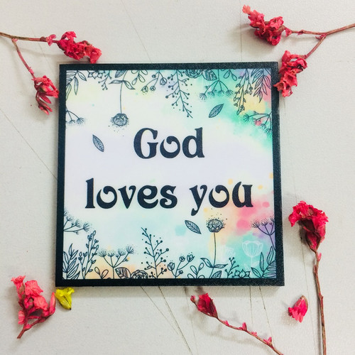 Nam Châm Dán Tủ Lạnh Vuông - God Loves You