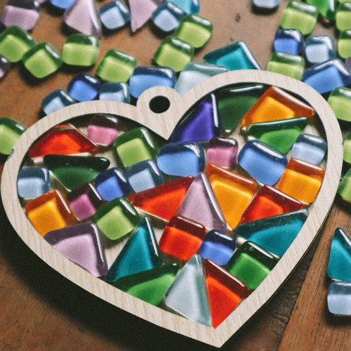 Bộ Kit DIY Khảm Đá Mosaic - Mẫu Trái Tim - DIY-1195