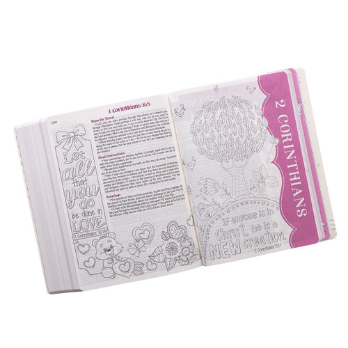 Kinh Thánh Tiếng Anh Journal Bible - Bản ESV My Creative Bible for Girls - Bìa Hoa Màu Hồng - ESV003