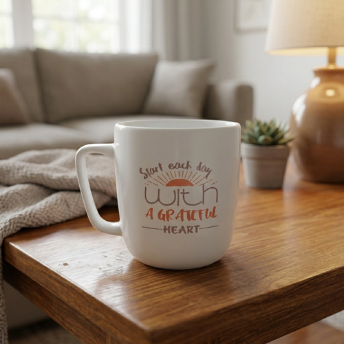 Ly sứ trắng Minh Long - Na-Hum 1:7 - Grateful Heart  - CDLT-0206