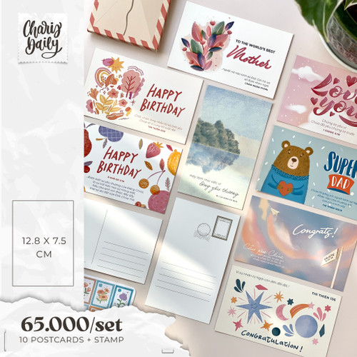Bộ 10 Post Card Love Message - CRD-2185 Bộ 10 Post Card Love Message - CRD-2185