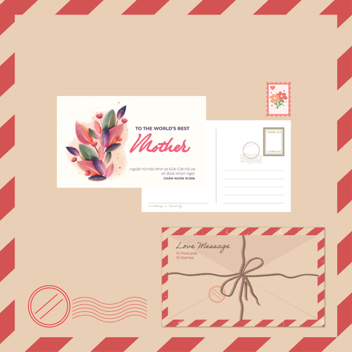 Bộ 10 Post Card Love Message - CRD-2185 Bộ 10 Post Card Love Message - CRD-2185