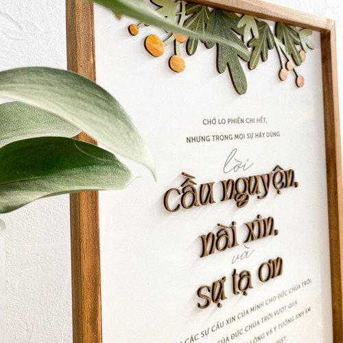 Bảng Gỗ Trang Trí Treo Tường 30x40 - Phi-líp 4:6-7 - FW030 Bảng Gỗ Trang Trí Treo Tường 30x40 - Phi-líp 4:6-7 - FW030