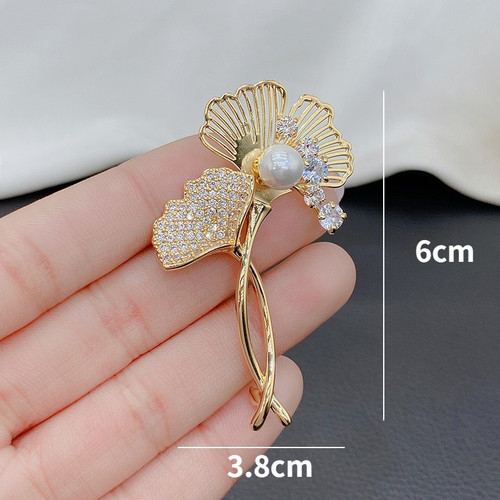 Ghim Cài Áo Kim Loại - Lá Bạch Quả - CA-2298