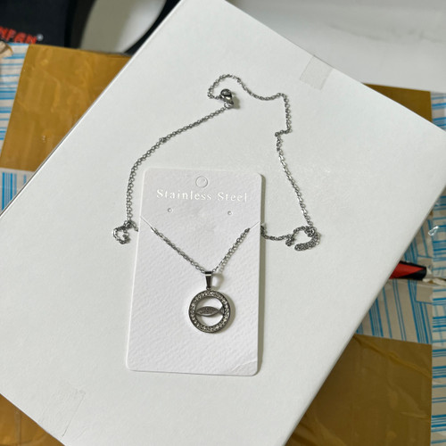 Dây Chuyền Kim Loại - Con cá chữ Jesus đính đá - DC-2388 Dây Chuyền Kim Loại - Con cá chữ Jesus đính đá - DC-2388