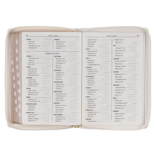Kinh Thánh Tiếng Anh - Bản KJV - Large Print Thinline Bible - Bìa Trắng (có khóa kéo) - KJV261