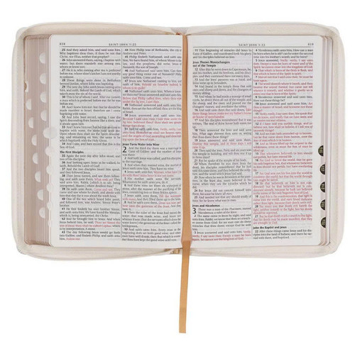 Kinh Thánh Tiếng Anh - Bản KJV - Large Print Thinline Bible - Bìa Trắng (có khóa kéo) - KJV261