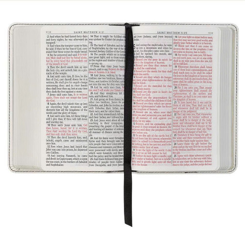 Kinh Thánh Tiếng Anh - Bản KJV - Compact Bible - Bìa Trắng Vòng Hoa - KJV250