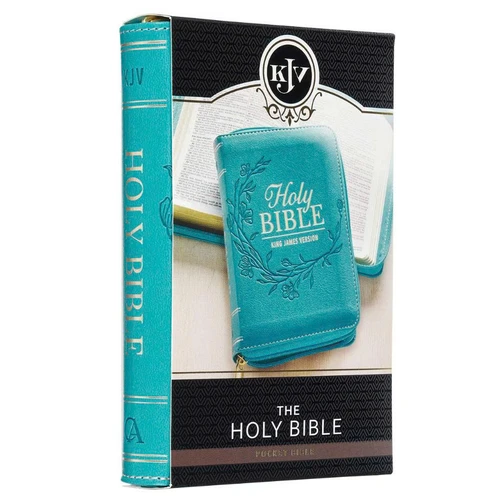 Kinh Thánh Tiếng Anh - Bản KJV Pocket - Bìa Xanh (Có Khóa Kéo) - KJV259