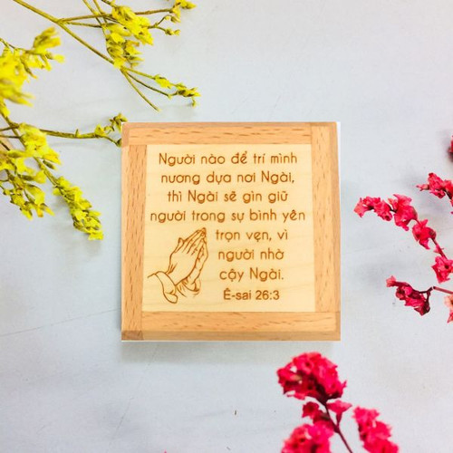 Nam Châm Gỗ Dán Tủ Lạnh - Ê-sai 26:3 - NC-2691