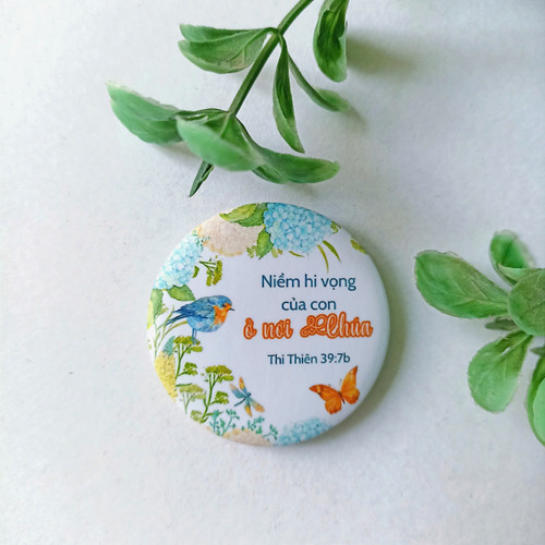 Huy Hiệu Cơ Đốc 4.4cm - Thi-thiên 39:7b - HH-2692