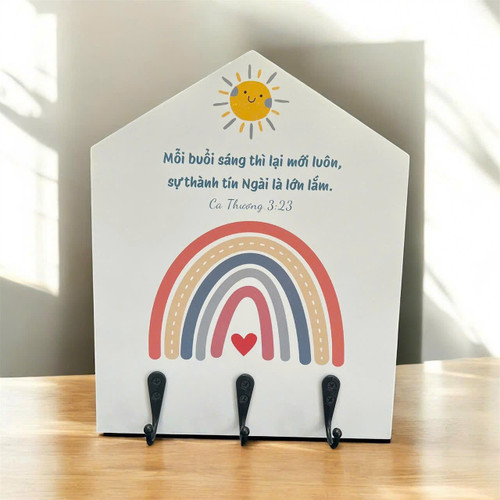 Bảng Gỗ Trang Trí Kết Hợp Móc Treo 20x25 - Ca thương 3:23 - DG-2714