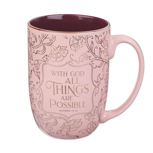 Ly Sứ Christian Art Gifts - All Things Are Possible Blush - MUG1267