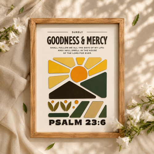 Bảng Gỗ Trang Trí Treo Tường 30x40 - Psalm 23:6 - FW046